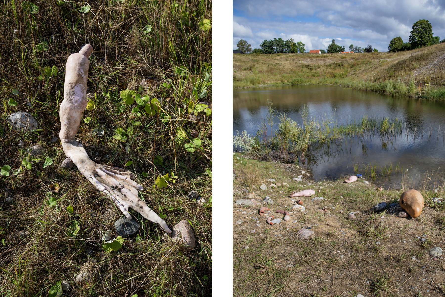 2_Commen Ground_Titel_Tag nu en dyb indånding.._Kunstner_Mette Walsø Brehm_Materiale_Ler, grus, voks, plantefarve, gummi, vand, luft_2024_Foto_Birk Thomassen